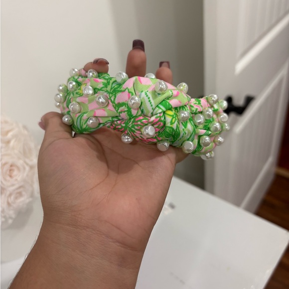 Lilly Pulitzer Accessories - Lily Pulitzer Floral Pearl Knotted Headband